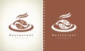 Cooked fish logo. Restaurant vector design.